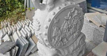 钦州芝麻白抱鼓石 庭院抱鼓石