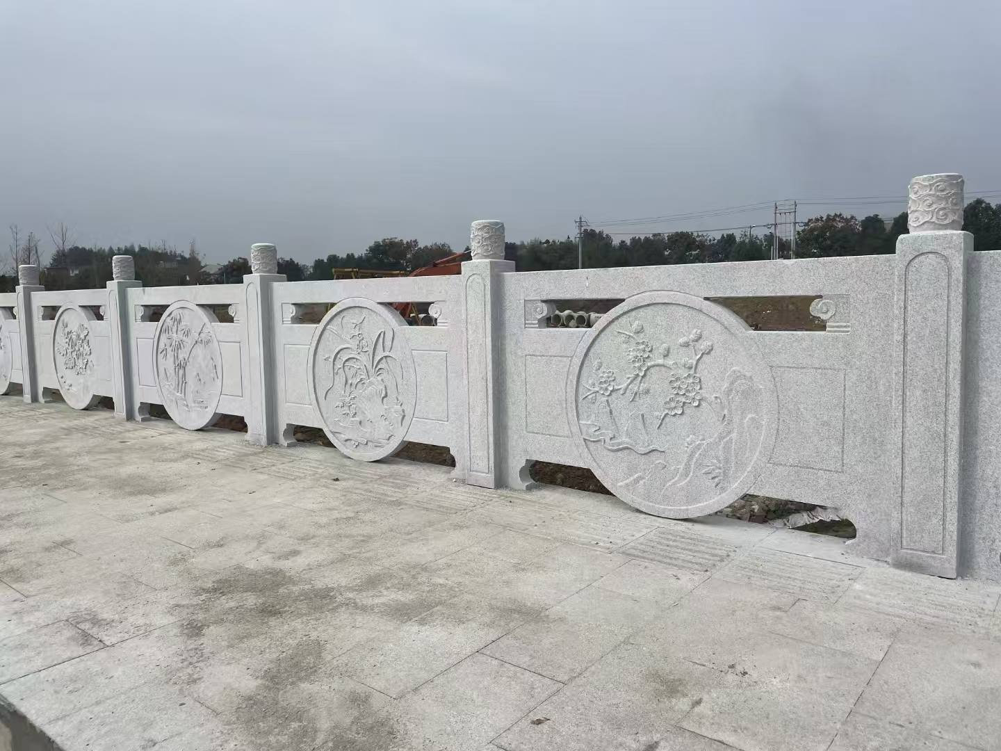 钦州芝麻白河道栏杆 石材栏杆